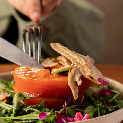 Tomato salad by Le Bouchon gastrobar at the Hotel Mercer Barcelona